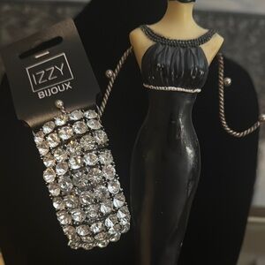 Izzy Bijoux Silver Rhinestone Bracelet